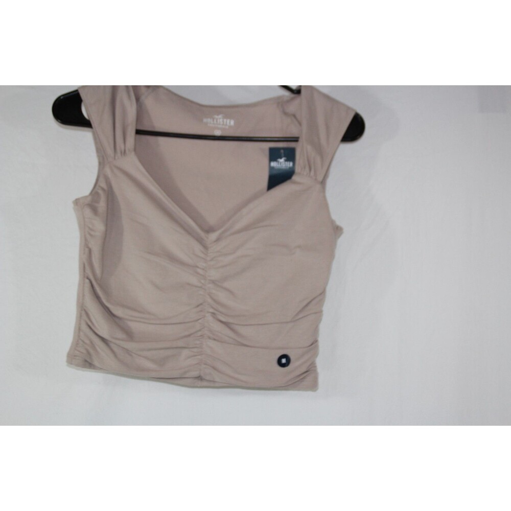 Hollister Women's Crop Top Nude Everyday Layering City Street Wear Teen Size M - Picture 2 of 5